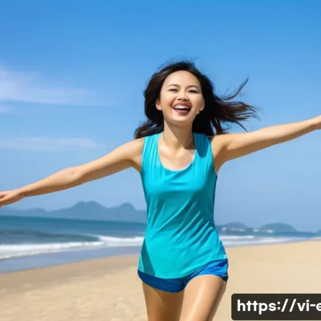 라식과 라섹 후기 - **Prompt:** A vibrant and joyful young Vietnamese woman in her late 20s, wearing stylish and modest ...